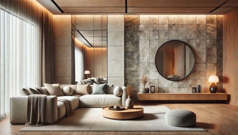 decorative accent stone with mirror