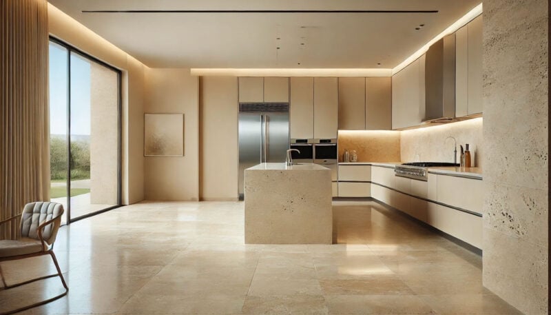 kitchen travertine flooring