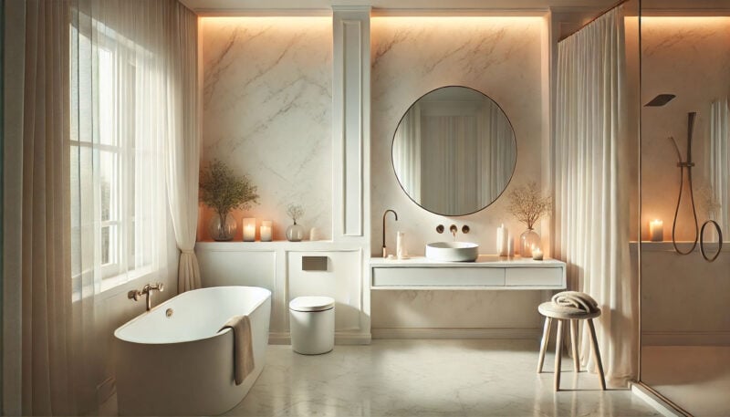 luxury white marble bathroom
