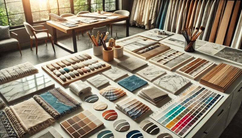 selezione materiali design of interior