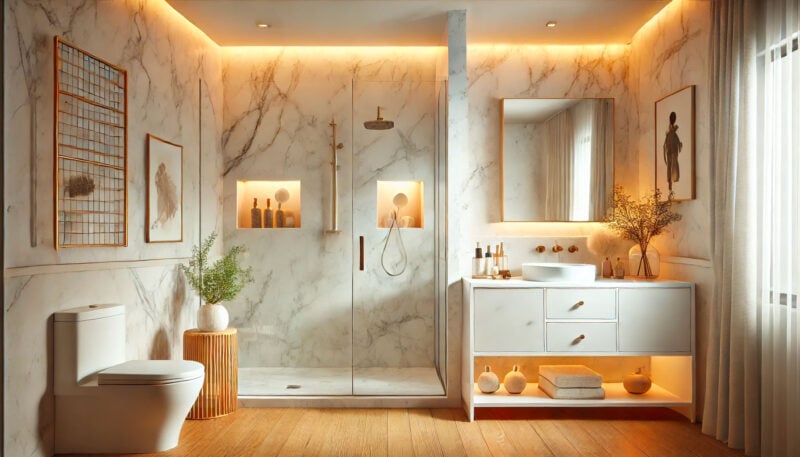 white bathroom lighting