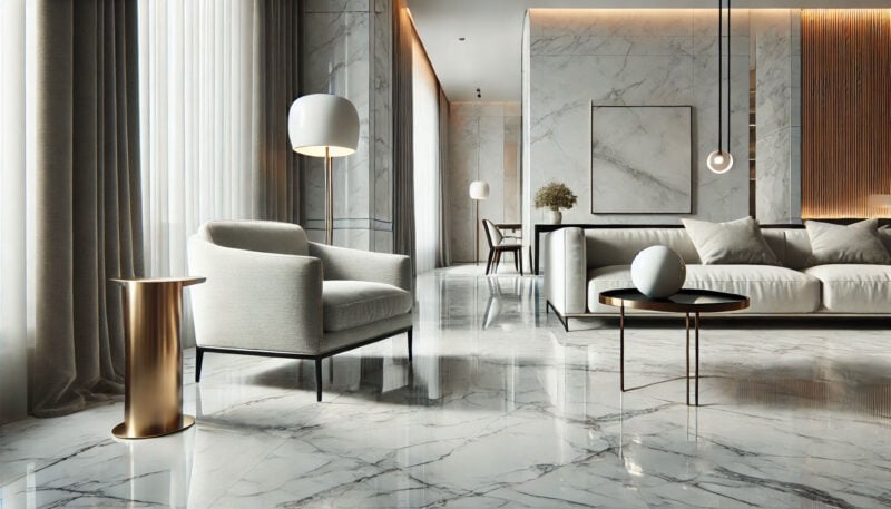 white carrara marble flooring