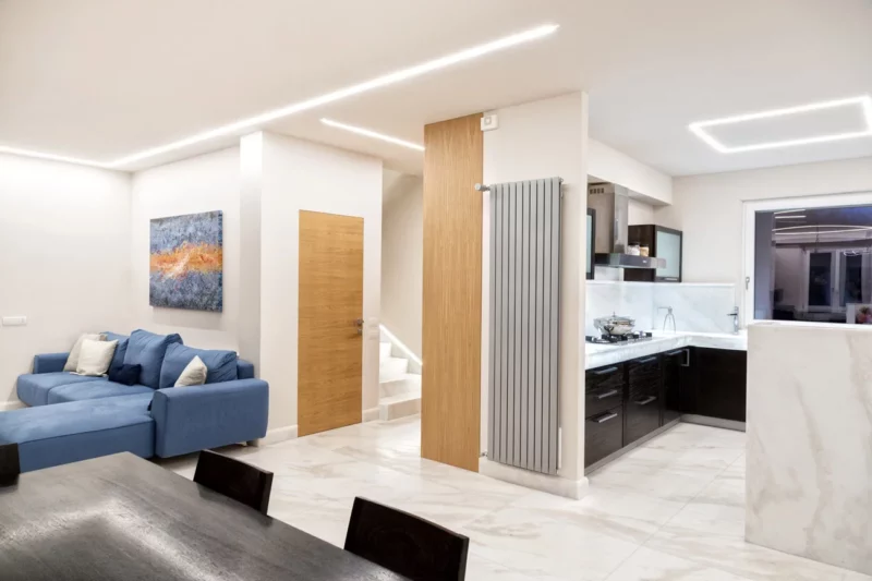 white marble flooring living room