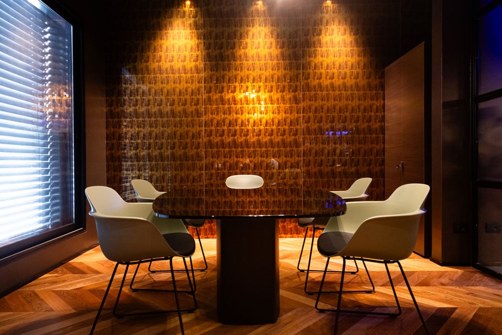 marble table and wall