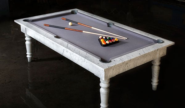 carrara marble pool table
