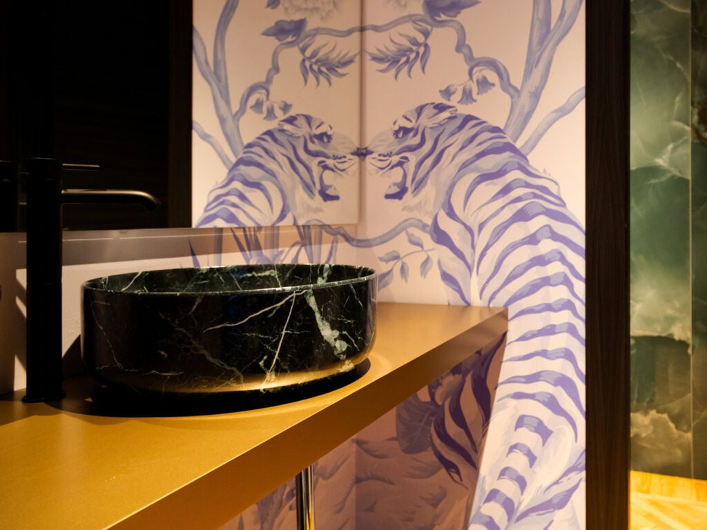 dark green marble sink