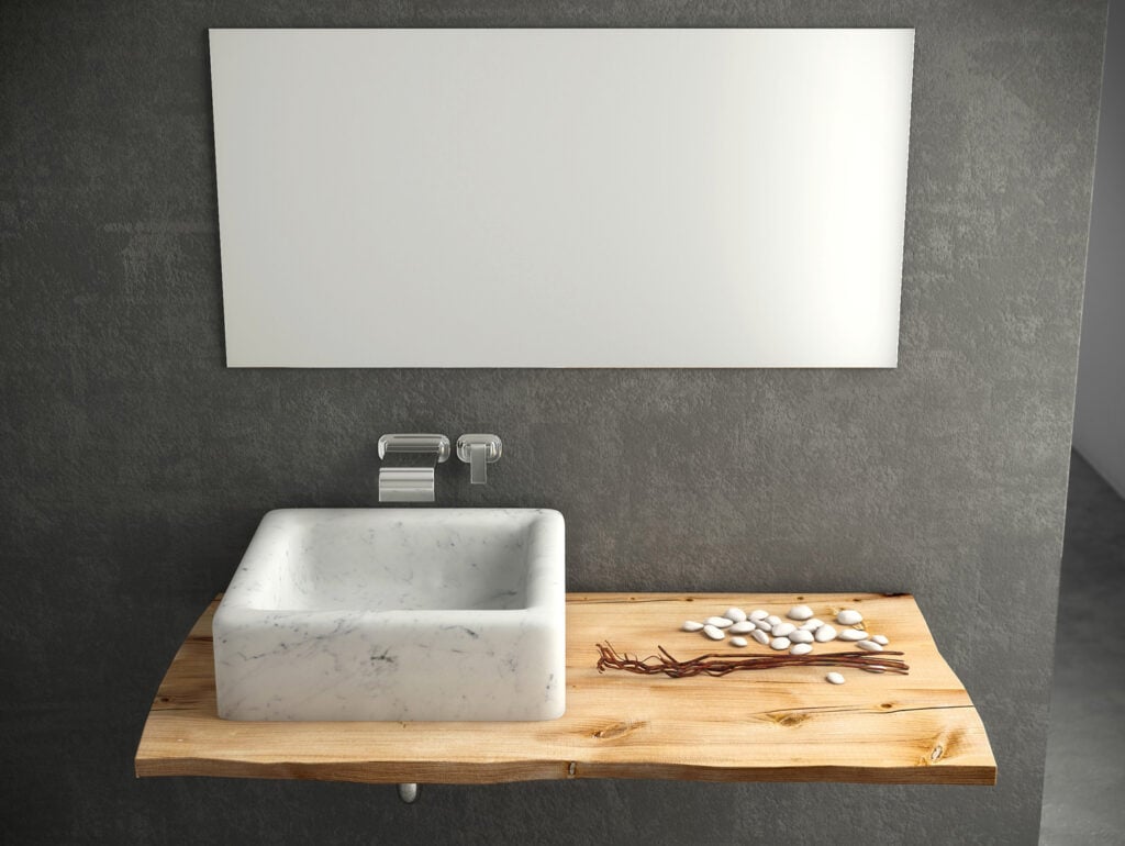 waschbecken aus bianco carrara marmor