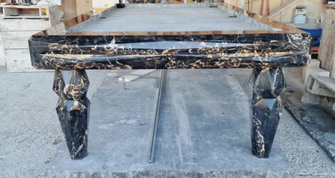 Biliardo in Nero Portoro, Modello Diamante Biliardo in Nero Portoro, Modello Diamante