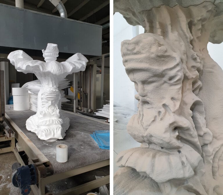 lavorazione fontana travertino barcaccia