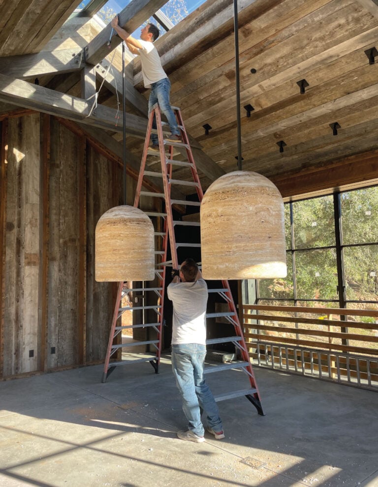 montaggio luci travertino