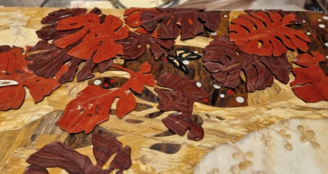 Pannello intarsiato in marmo policromo