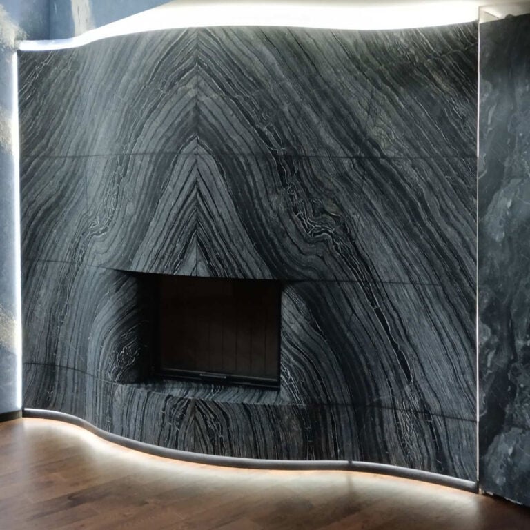 custom marble fireplace design