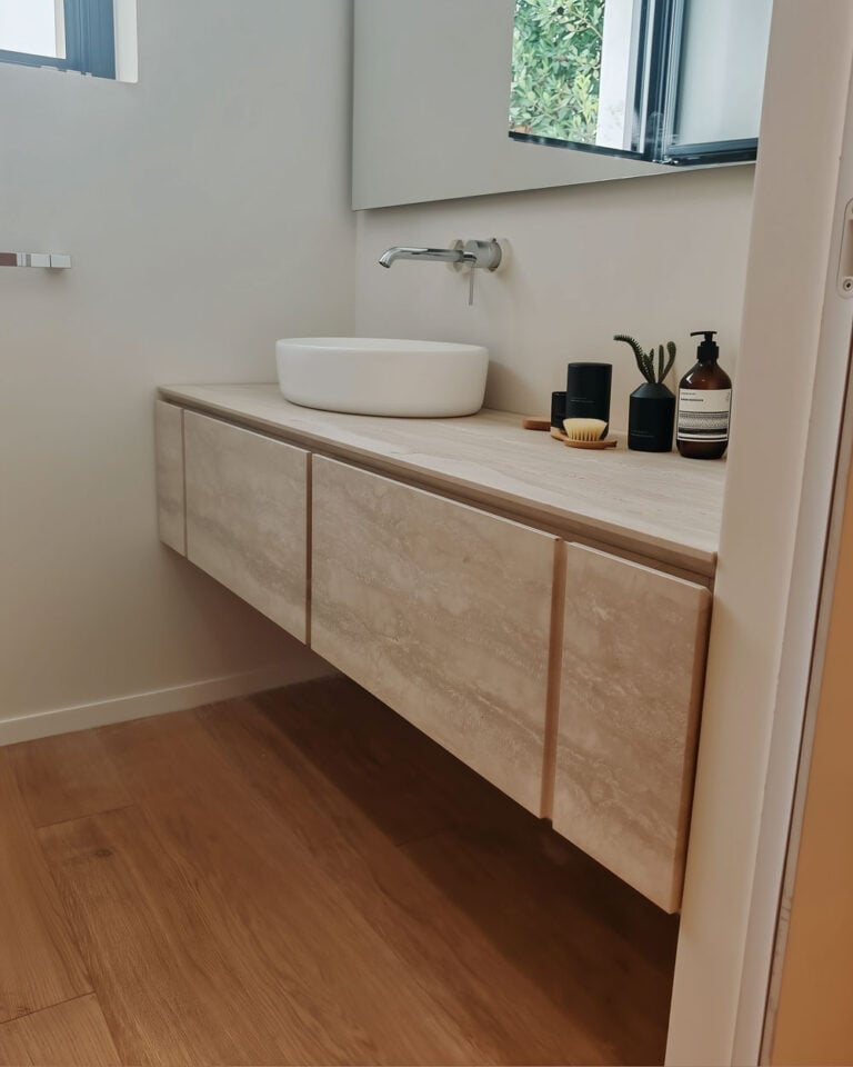 roman travertine bathroom