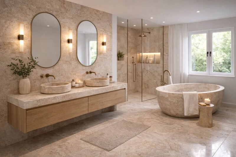 top bagno marmo in travertino top bagno marmo in travertino