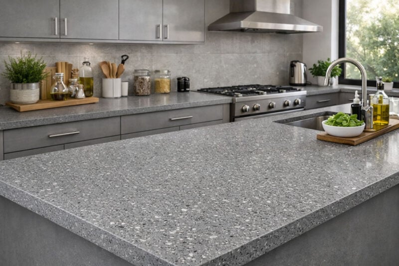 gray quartz kitchen countertop