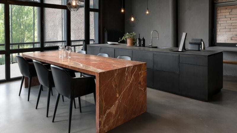 red marble kitchen