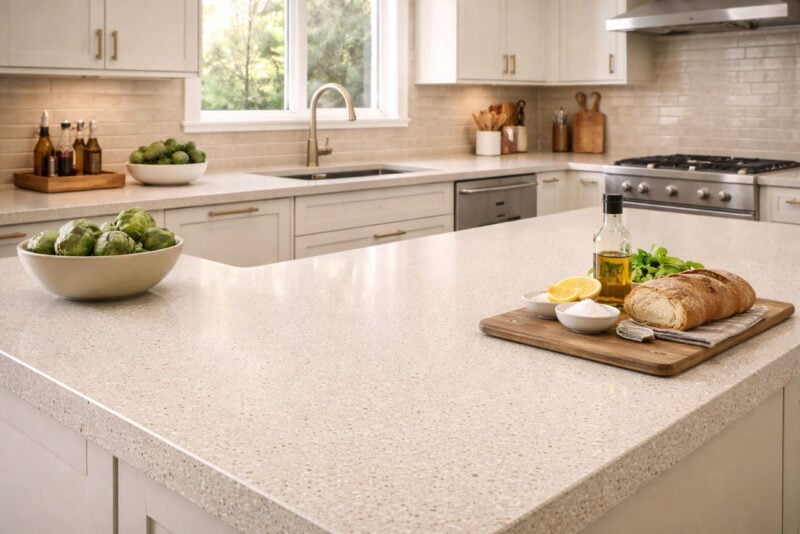 top per cucina in quarzo