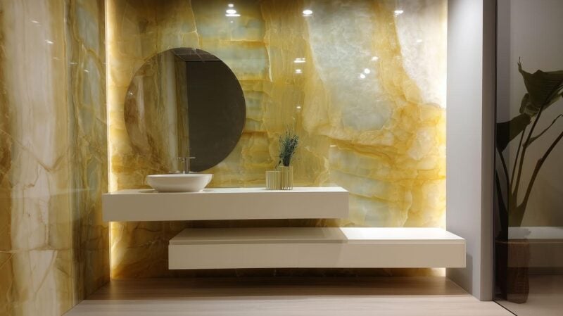 yellow marble wall